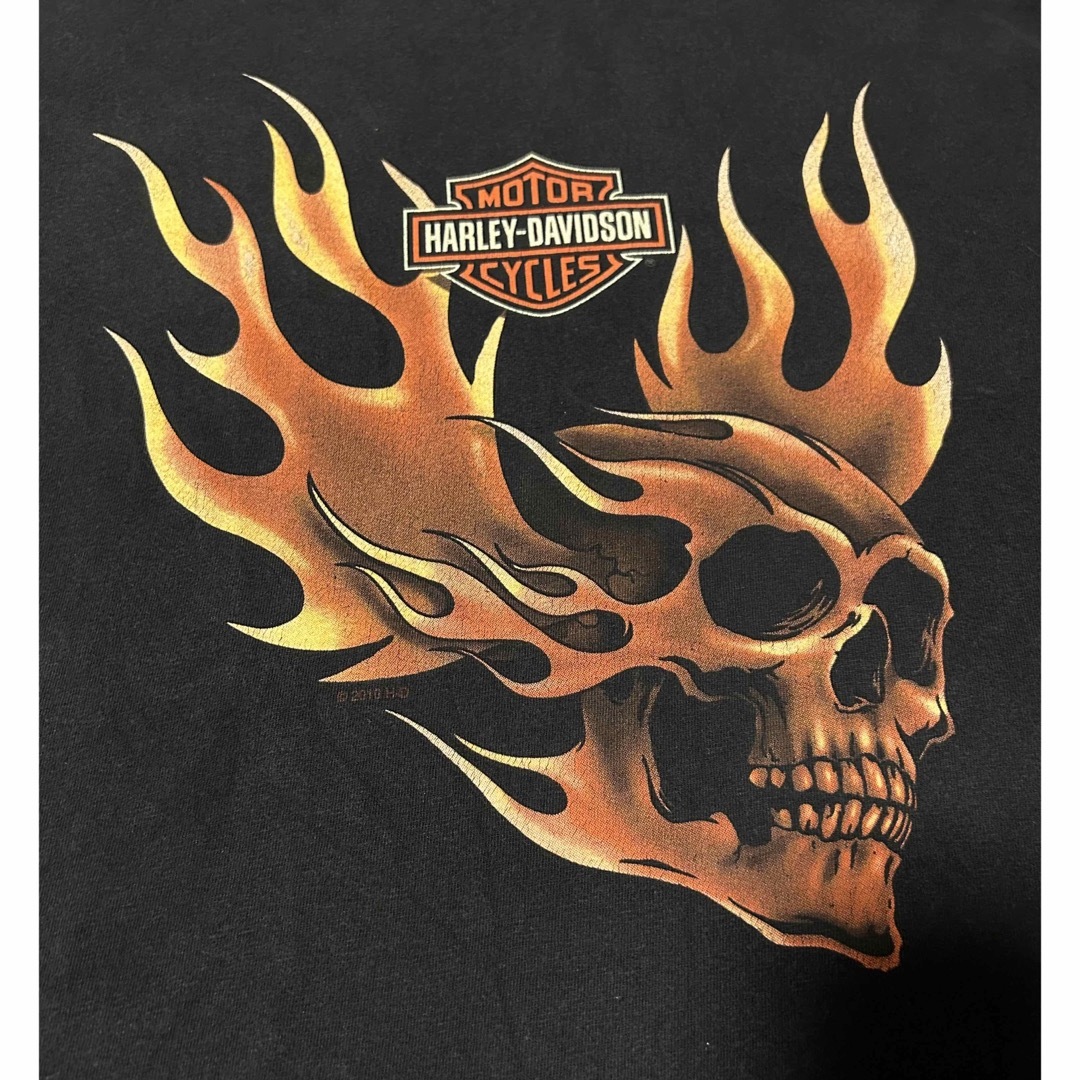 Harley Davidson - Harley davidson 袖フレイム ロンT flame Harley Davidson - Harley davidson 袖フレイム ロンT flame
