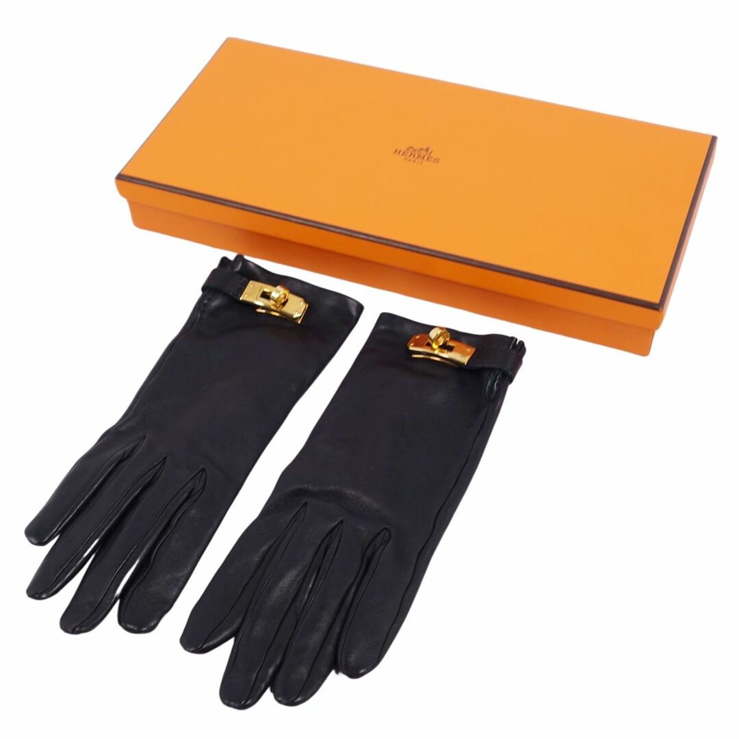 美品 エルメス HERMES 手袋 グローブ ケリー金具 ラムレザー 美品 エルメス HERMES 手袋 グローブ ケリー金具 ラムレザー