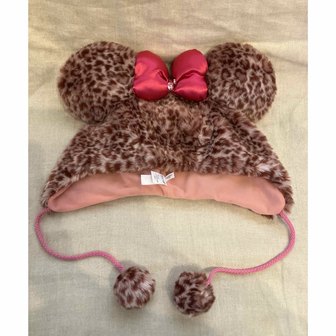 ディズニー ファンキャップ ヒョウ柄 ミニー さり気 ピンク ディズニー ファンキャップ ヒョウ柄 ミニー さり気 ピンク