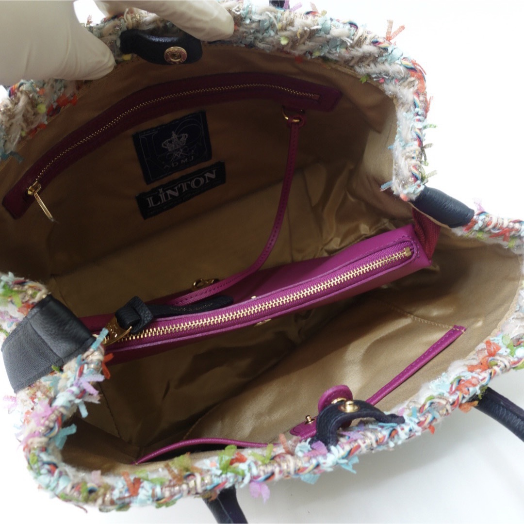 新品】ADMJ リントンツイード社 ファンシーツイード トート 新品】ADMJ リントンツイード社 ファンシーツイード トート