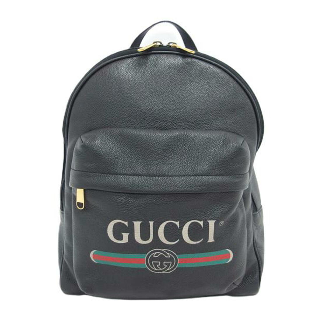 GUCCI - GUCCI グッチ/ロゴプリントバックパック/レザー GUCCI - GUCCI グッチ/ロゴプリントバックパック/レザー