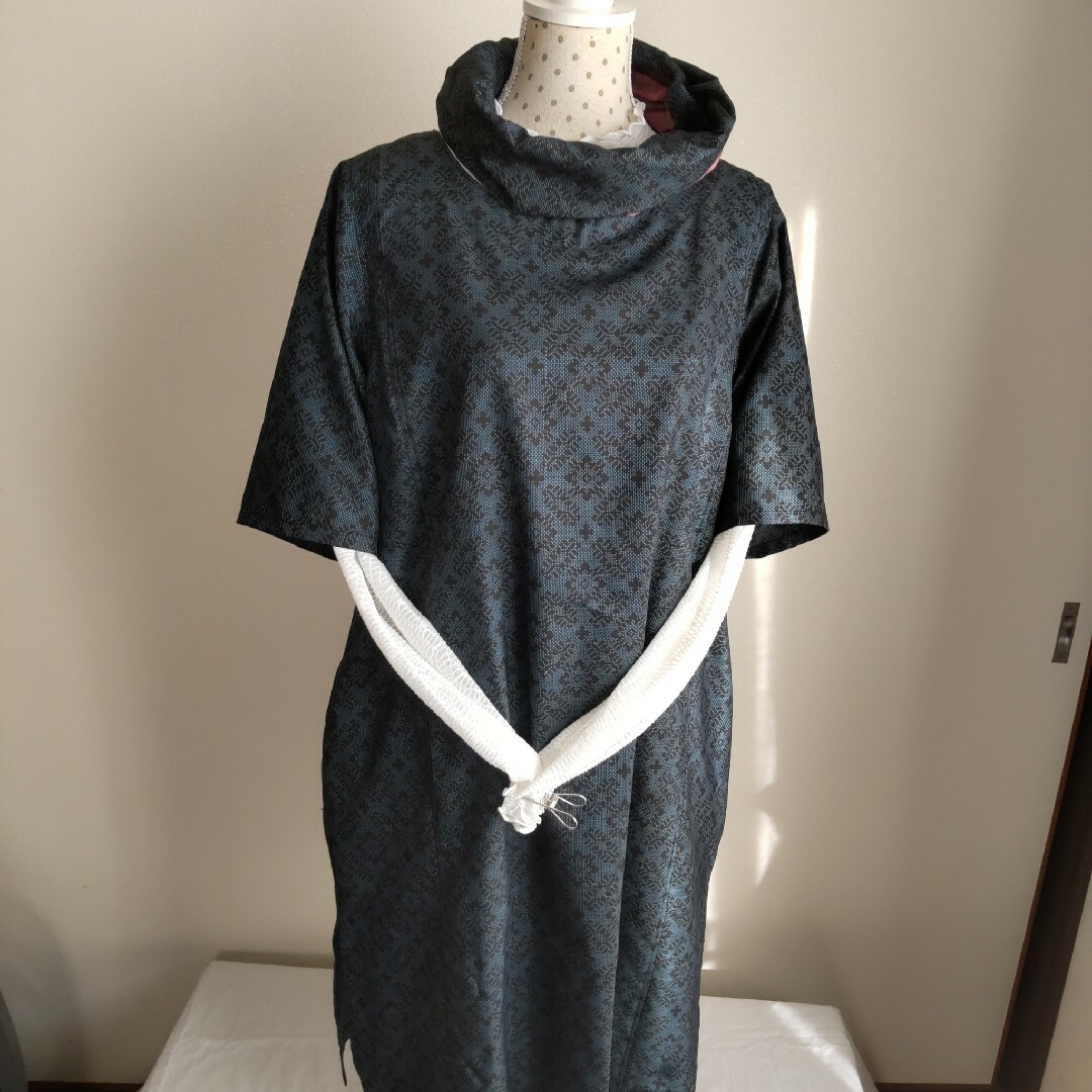 着物リメイクチュニックワンピースの通販 by うさぎ苔's shop 着物リメイクチュニックワンピースの通販 by うさぎ苔's shop