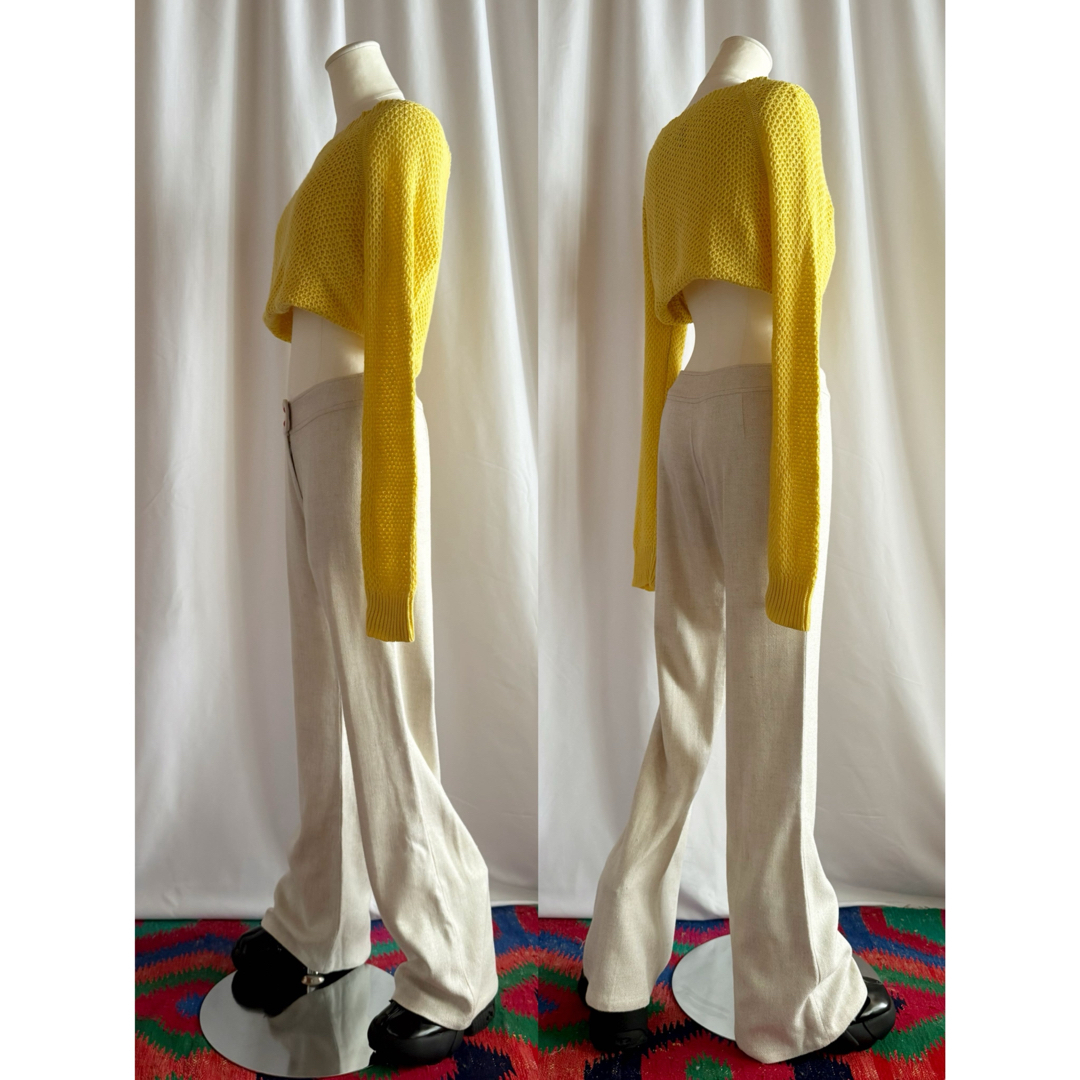 Ralph Lauren - 古着 ビンテージ 80s 黄色 ニット ワンピース Ralph Lauren - 古着 ビンテージ 80s 黄色 ニット ワンピース