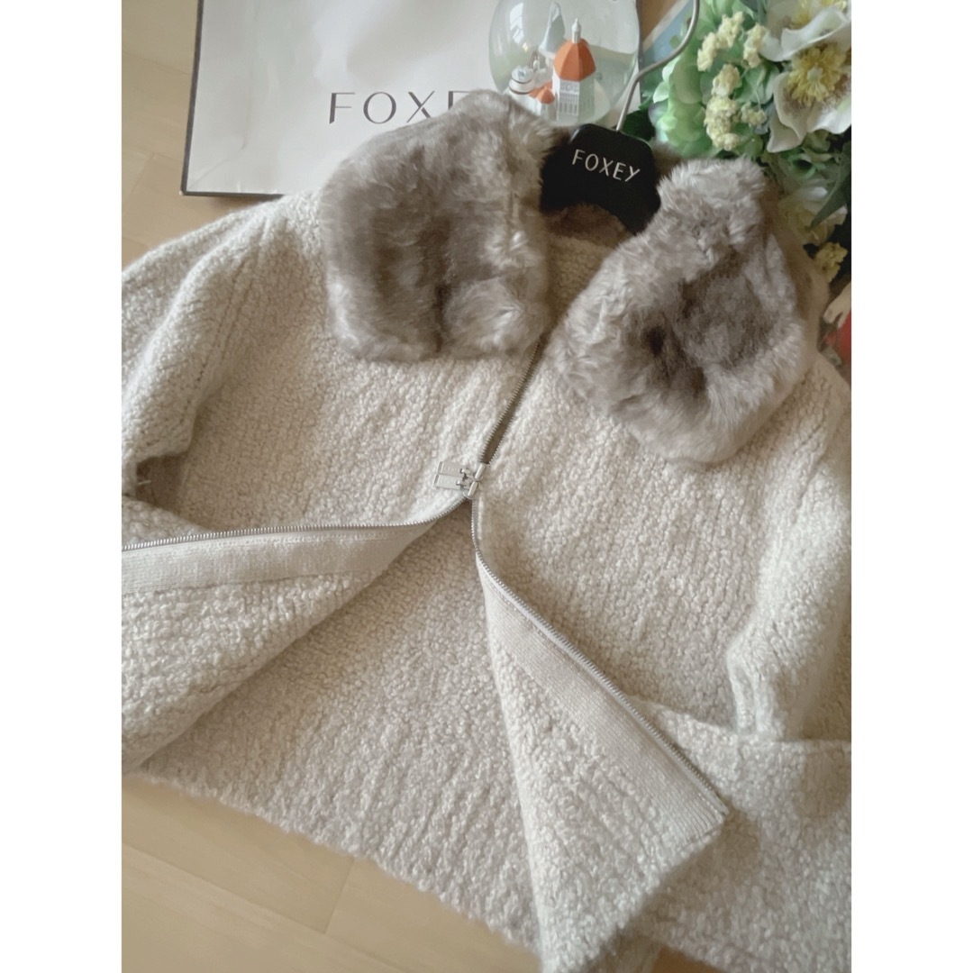 FOXEY - 極美品FOXEY46万円チンチラ襟カシミアジャケット 40 FOXEY - 極美品FOXEY46万円チンチラ襟カシミアジャケット 40