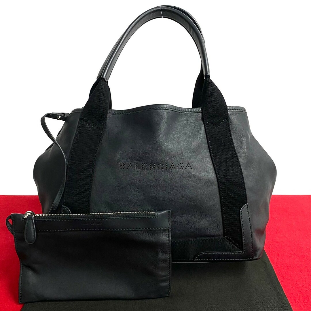 極 美品 BALENCIAGA バレンシアガ ネイビーカバス XS レザー 本 極 美品 BALENCIAGA バレンシアガ ネイビーカバス XS レザー 本