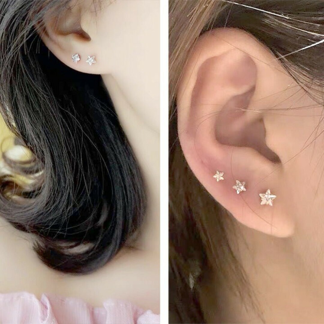 ブラックサンダースターステンレスピアス/1個販売 黒 星 稲妻 ブラックサンダースターステンレスピアス/1個販売 黒 星 稲妻