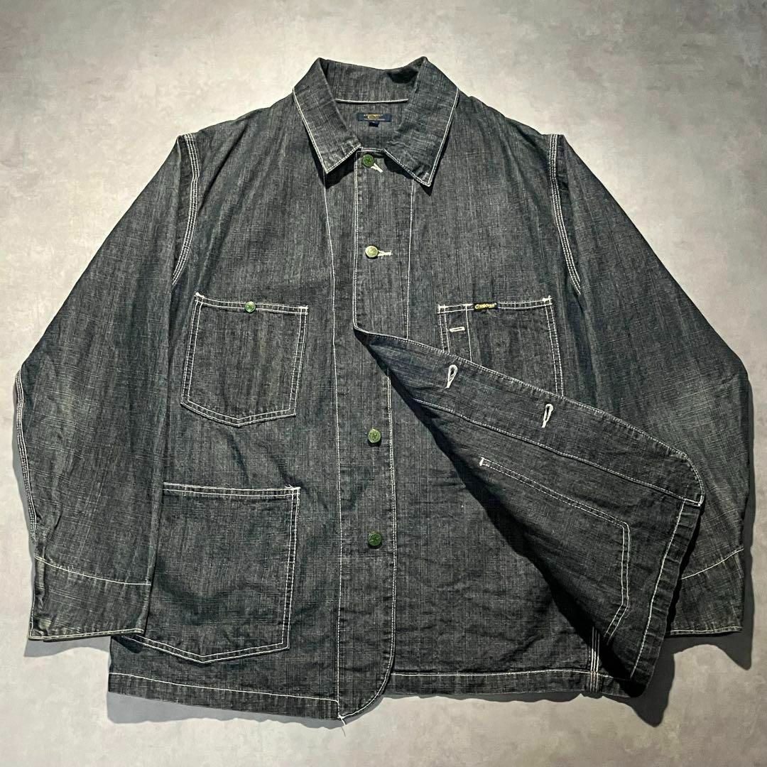 OSHKOSH ブラック デニム カバーオール ジャケット アメカジ OSHKOSH ブラック デニム カバーオール ジャケット アメカジ