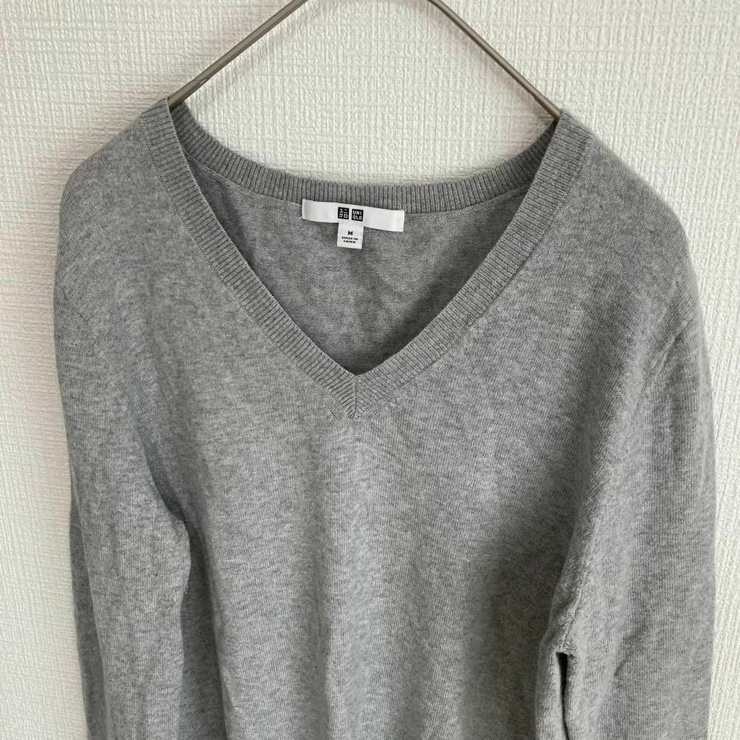 UNIQLO - 【ユニクロ】コットン カシミヤ Vネック セーター (M UNIQLO - 【ユニクロ】コットン カシミヤ Vネック セーター (M