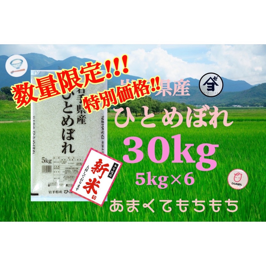お米 新米 特別限定価格!【令和6年産岩手県産ひとめぼれ30kg お米 新米 特別限定価格!【令和6年産岩手県産ひとめぼれ30kg
