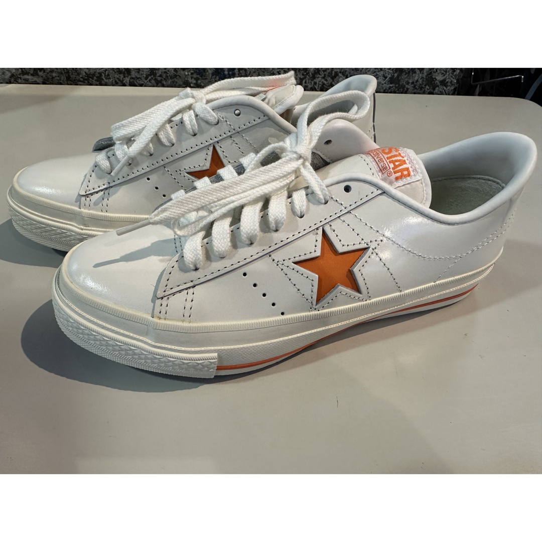 CONVERSE - 日本製 コンバース ワンスター 白×オレンジ 23センチ CONVERSE - 日本製 コンバース ワンスター 白×オレンジ 23センチ