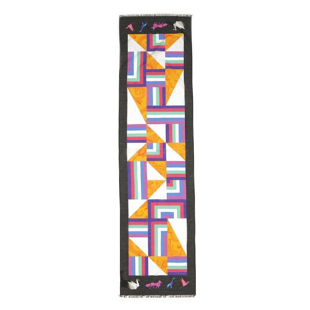 ETRO シルク混 プリント ストール コットン シルク イタリア 高級