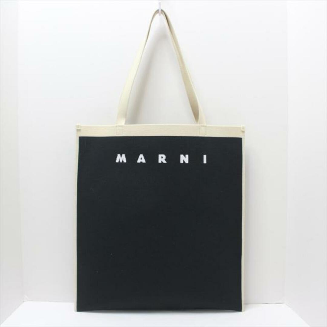 MARNI(マルニ) トートバッグ美品 - 黒×グレーベージュ×白 MARNI(マルニ) トートバッグ美品 - 黒×グレーベージュ×白