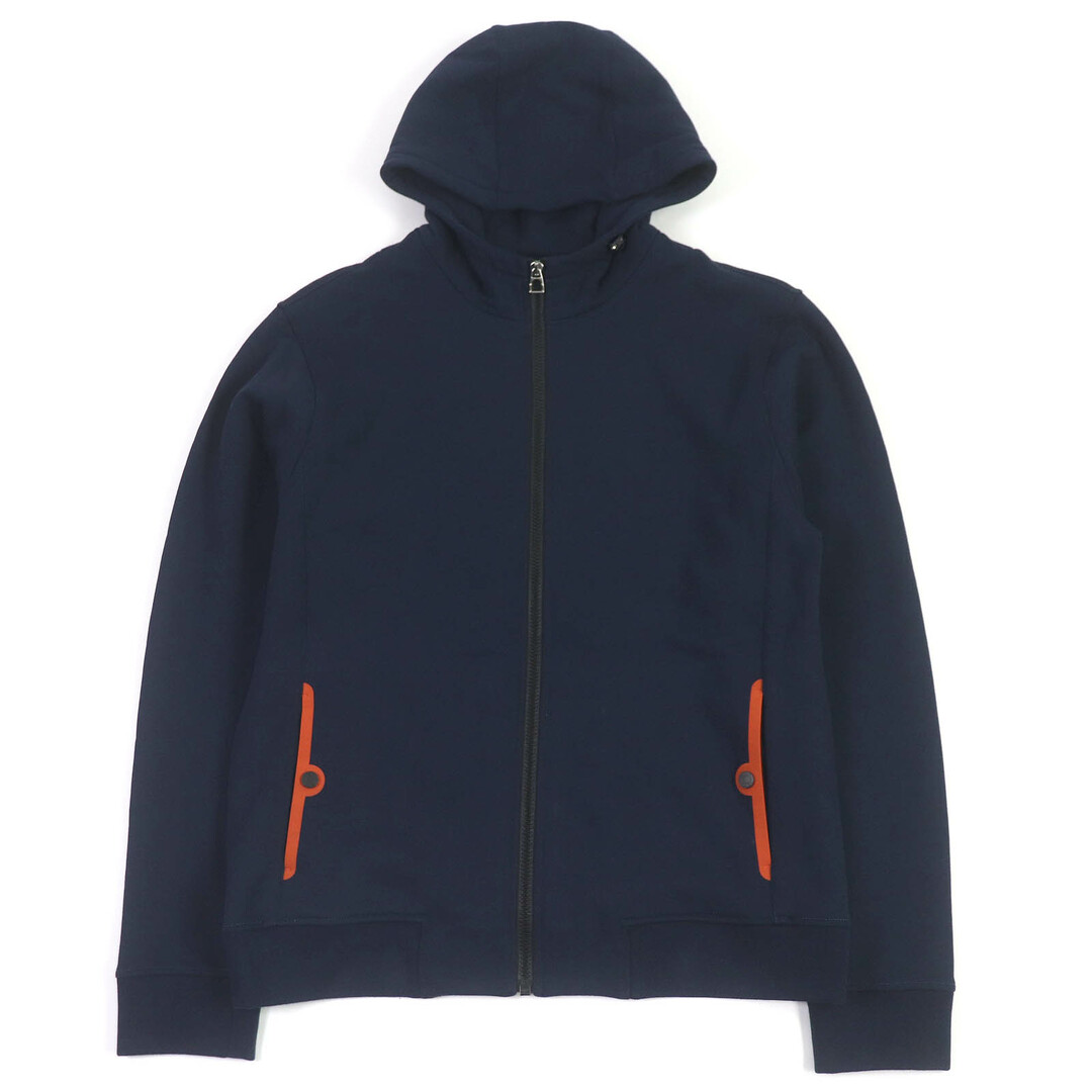 HERMES - 未使用品□HERMES エルメス 24AW H800742E 03S エルメス・フィット コットン セリエボタン ジップアップ パーカー フーディー ネイビー M イタリア製 正規品 メンズ 定価167,200円