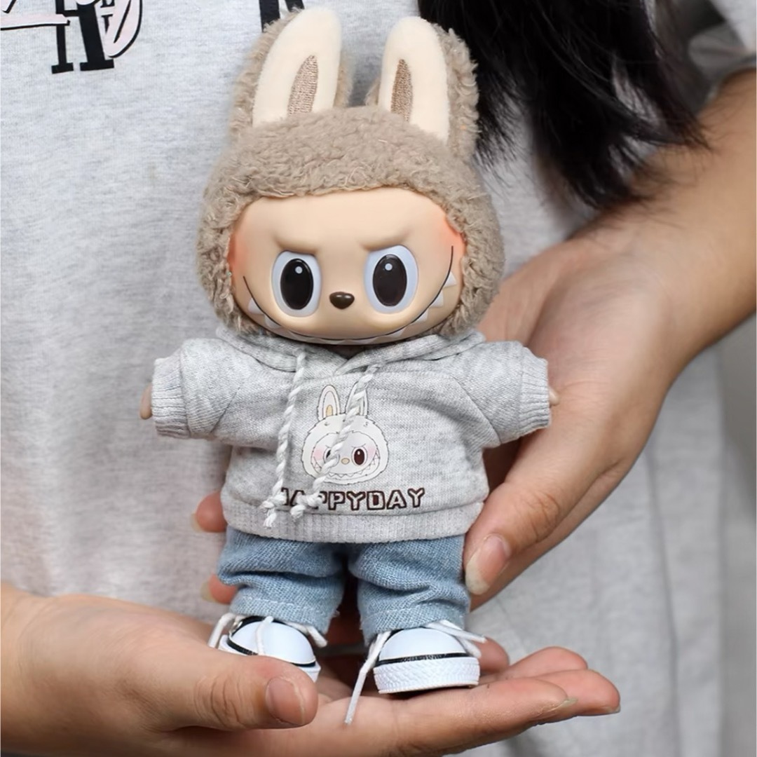 新品2点セット labubuラブブぬいぐるみ服17cm着せ替え着ぐるみの 新品2点セット labubuラブブぬいぐるみ服17cm着せ替え着ぐるみの