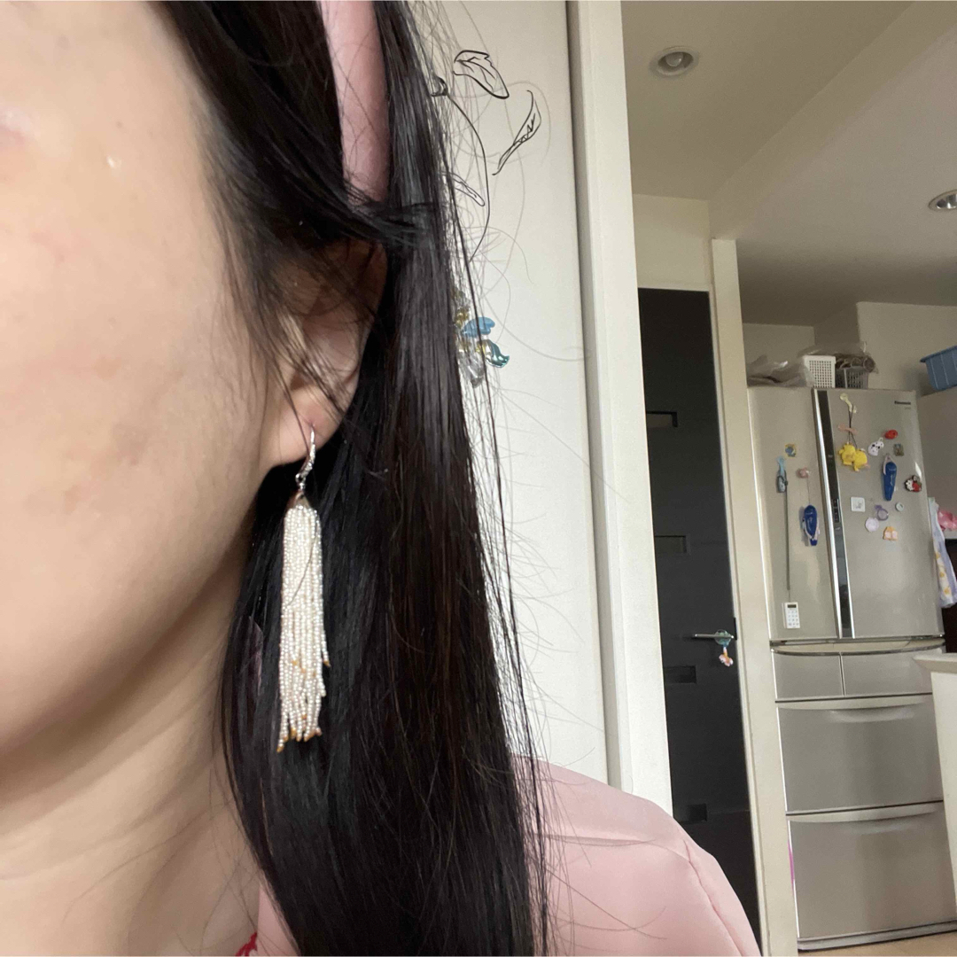 K18WGあこや芥子パールダイヤモンドピアスの通販 by YYの K18WGあこや芥子パールダイヤモンドピアスの通販 by YYの
