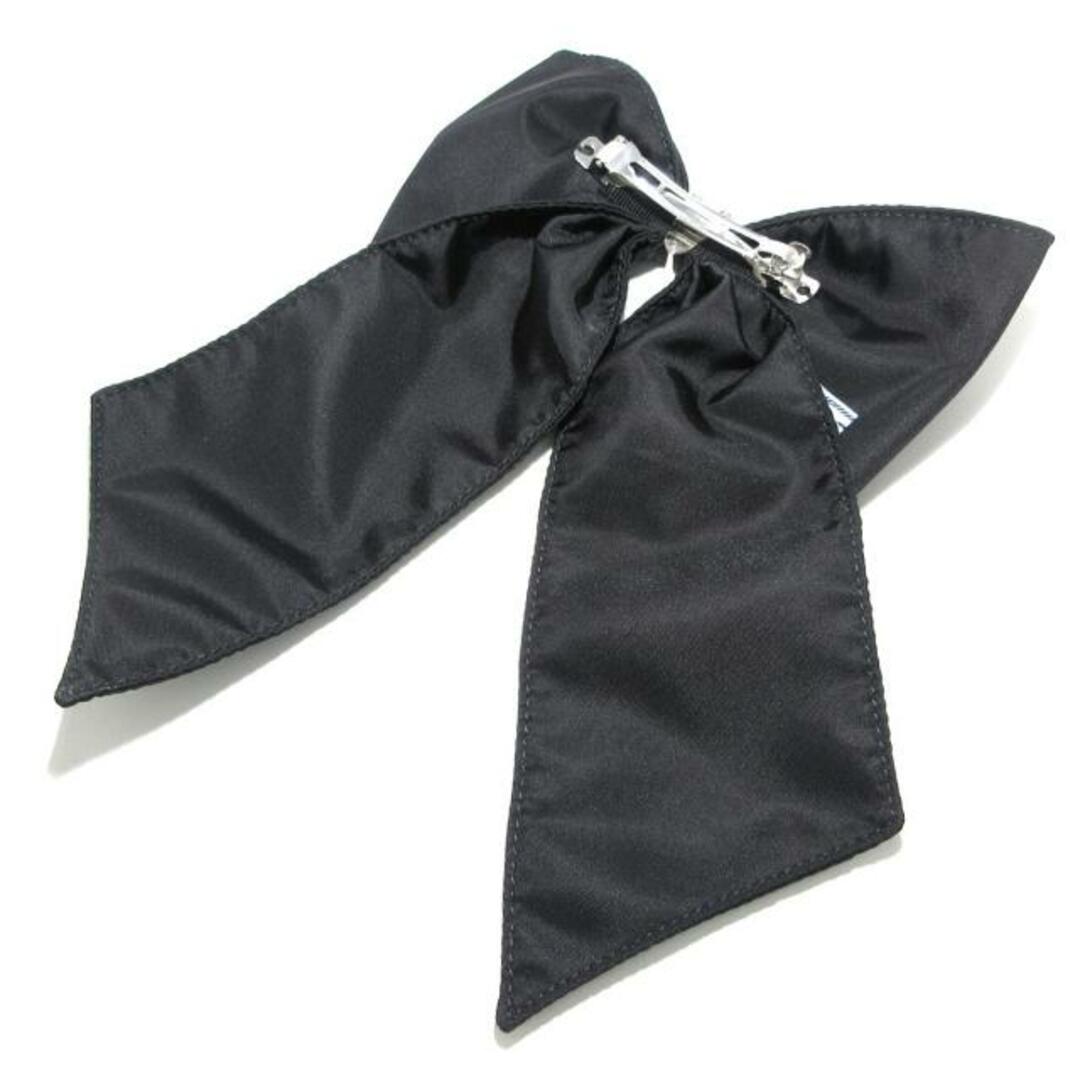 PRADA(プラダ) バレッタ美品 - 1IF163 黒 リボン バレッタ/ヘア PRADA(プラダ) バレッタ美品 - 1IF163 黒 リボン バレッタ/ヘア