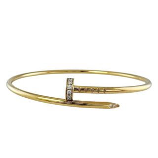 カルティエ(Cartier)のカルティエ ジュストアンクル バングル 18金 K18イエローゴールド ダイヤモンド レディース CARTIER  中古(ブレスレット/バングル)