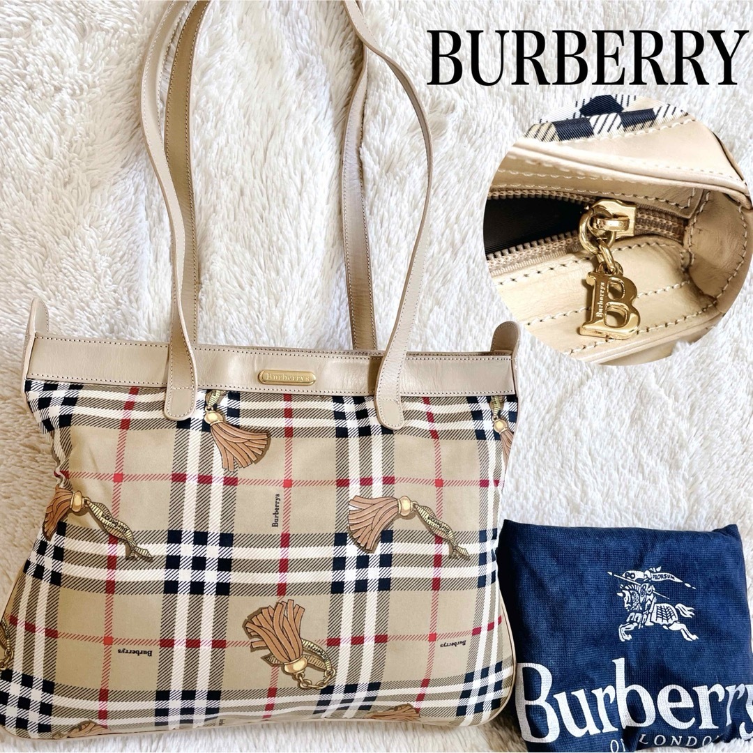 BURBERRY - 激レア 美品 BURBERRY タッセル柄 ノバチェック 肩 BURBERRY - 激レア 美品 BURBERRY タッセル柄 ノバチェック 肩