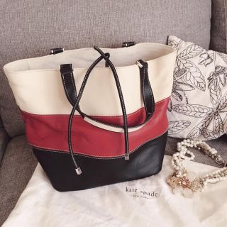 ケイトスペードニューヨーク(kate spade new york)の直営店購入＊ケイトスペード＊レザー&スエードトートバッグ(トートバッグ)