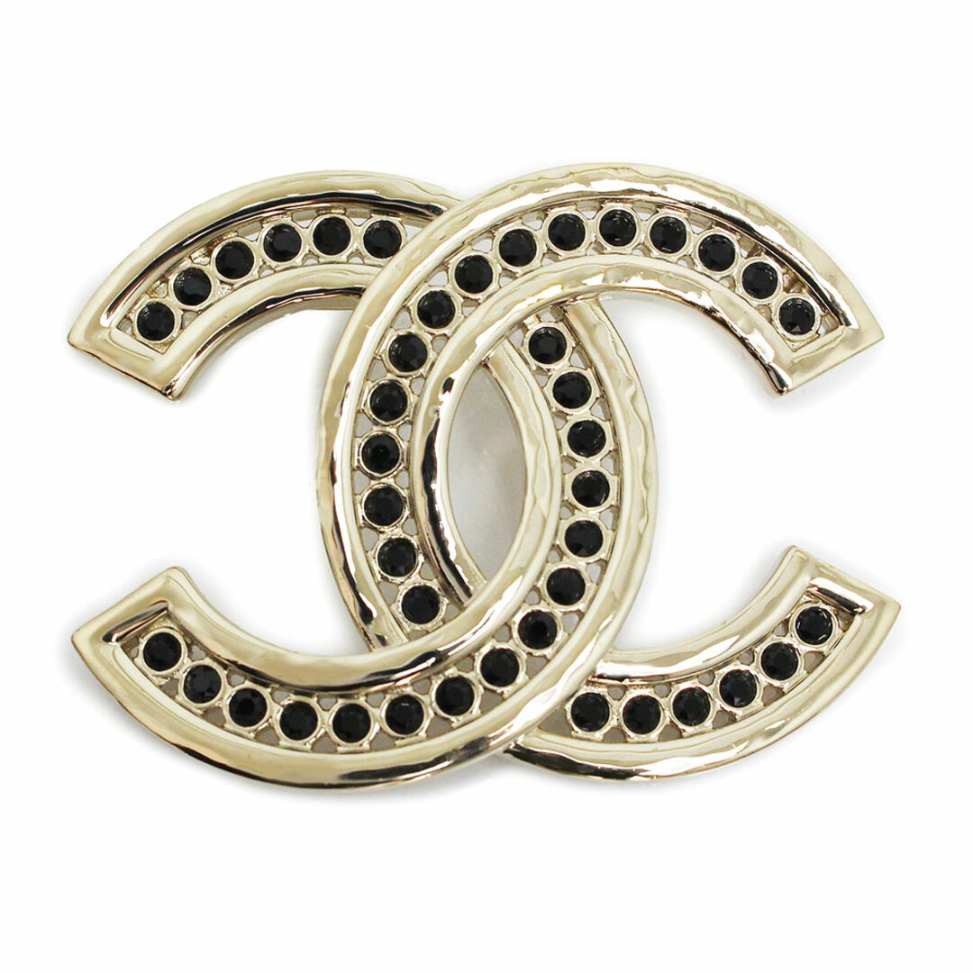 2024年秋冬新作 CHANEL - シャネル ココマーク ラインストーン ブローチ イエローゴールド
