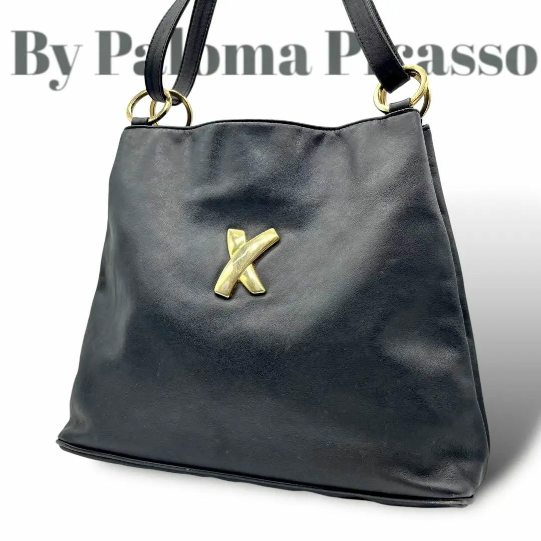 Paloma Picasso - パロマピカソ　トートバッグ　ブラック　ゴールド　0345