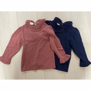 アンシャンテプティ(enchantepetit)の美品♡enchante petit♡2枚組♡フリルカットソー100(Tシャツ/カットソー)