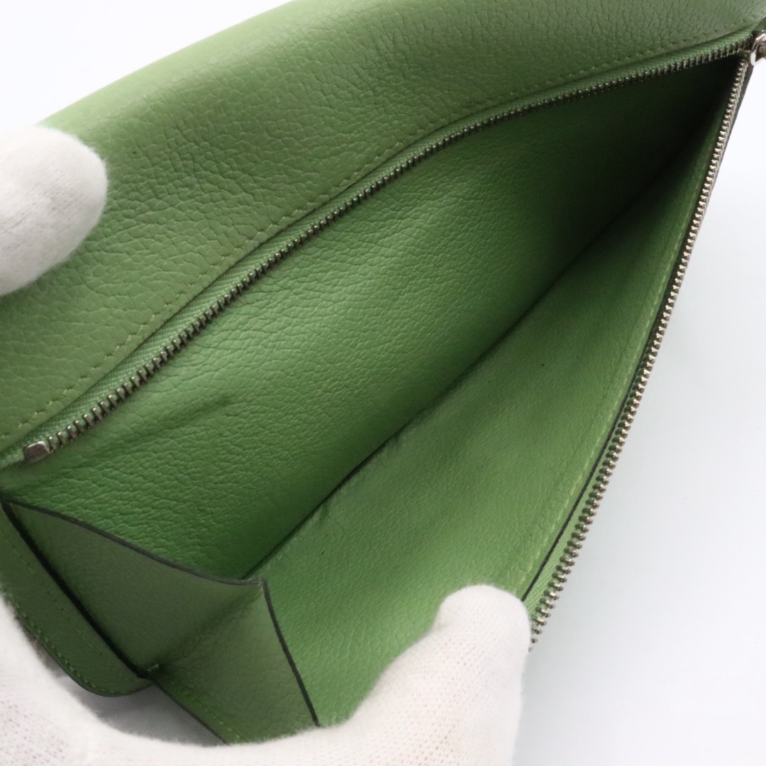 美品 エルメス ヴォーエプソン ドゴンロング 長財布 グリーン 美品 エルメス ヴォーエプソン ドゴンロング 長財布 グリーン