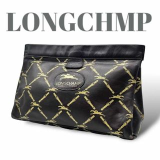 ロンシャン(LONGCHAMP)のロンシャン　メンズ　クラッチバッグ　ダークブラウン　総柄　0338(セカンドバッグ/クラッチバッグ)