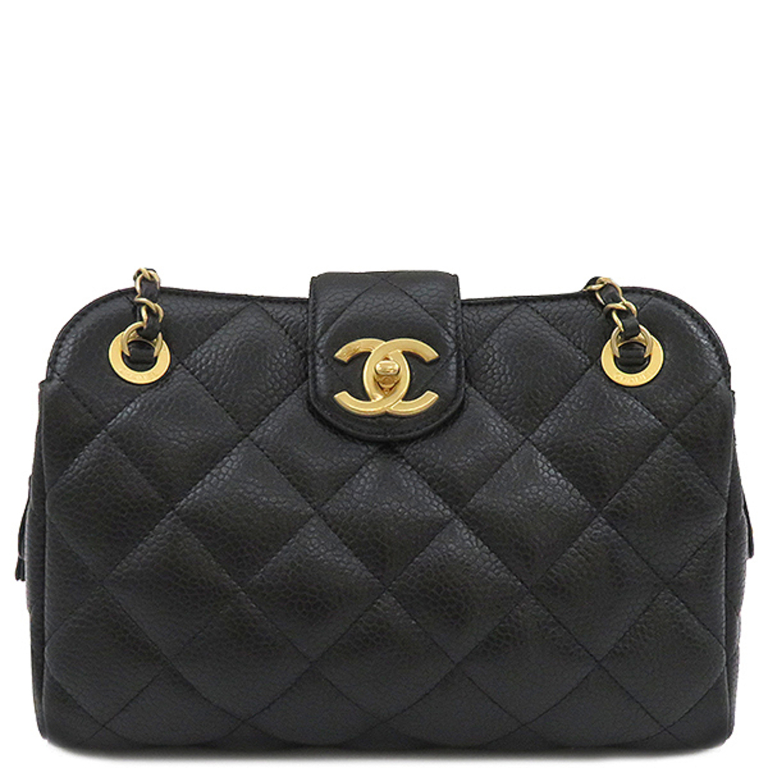 CHANEL - シャネル CHANEL ショルダーバッグ マトラッセ ラージボーリングバッグ キャビアスキン ブラック ヴィンテージ金具 黒  AS4978 ランダムシリアル 【箱】【中古】