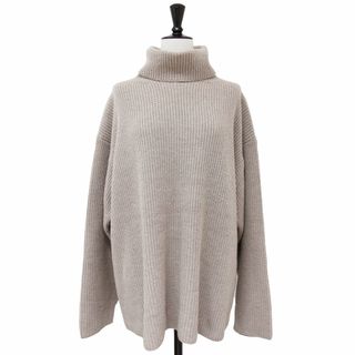 フローレント(FLORENT)のFLORENT フローレント ニット ベージュ サイズ:FREE ハイネック コットン ウール ニット / Geelong Lambs Wool Hight Neck Sweater セーター 長袖 畦編み スリット トップス セーター【レディース】【中古】(ニット/セーター)