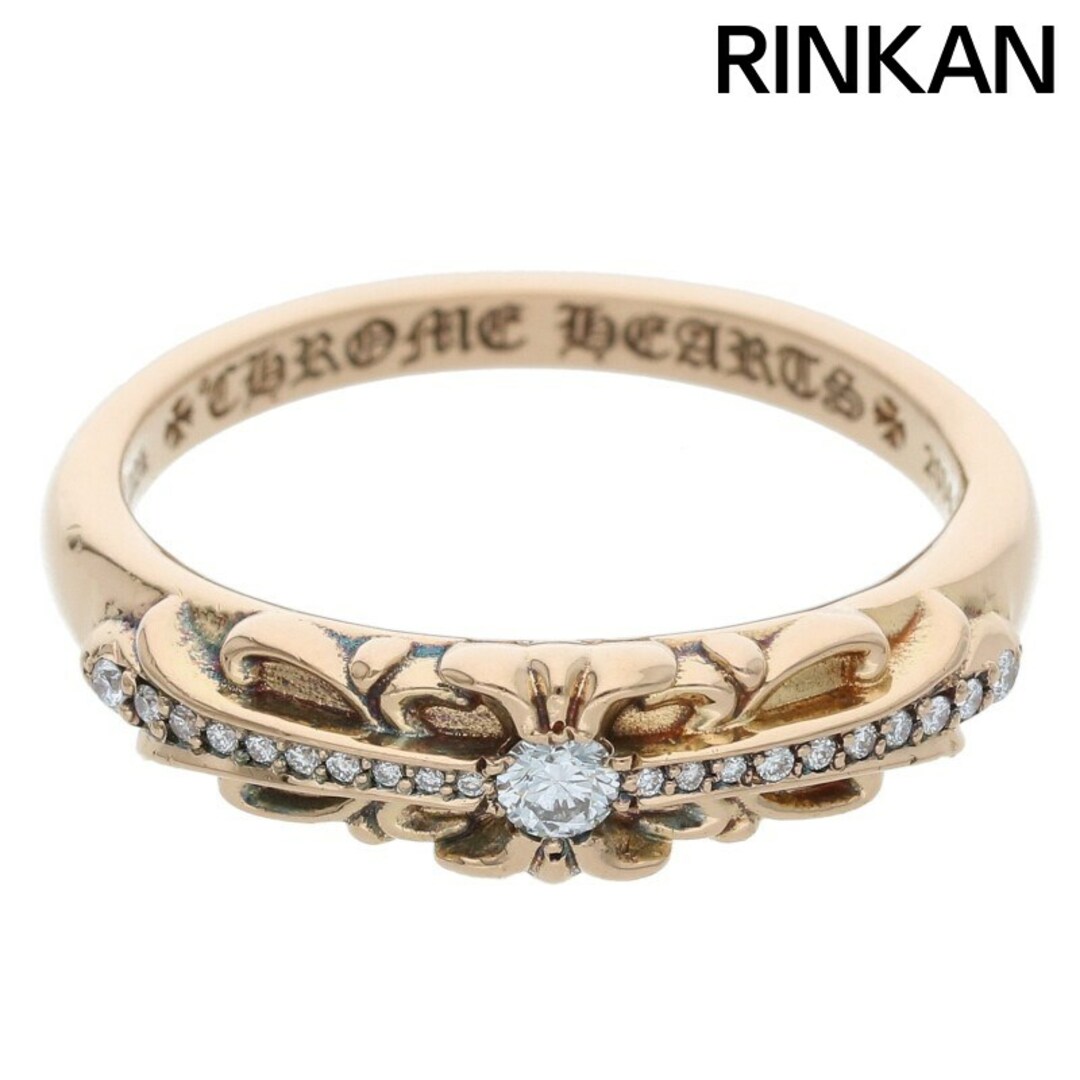 Chrome Hearts - クロムハーツ  22K BABYCLSC P/D/ベイビークラシックフローラルクロス PAVEダイヤ/ゴールドリング メンズ 24号