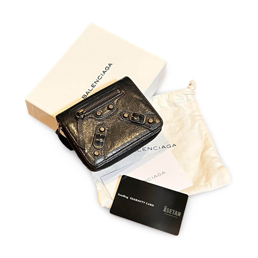 BALENCIAGA バレンシアガ レザー コンパクトウォレット 二つ折り BALENCIAGA バレンシアガ レザー コンパクトウォレット 二つ折り