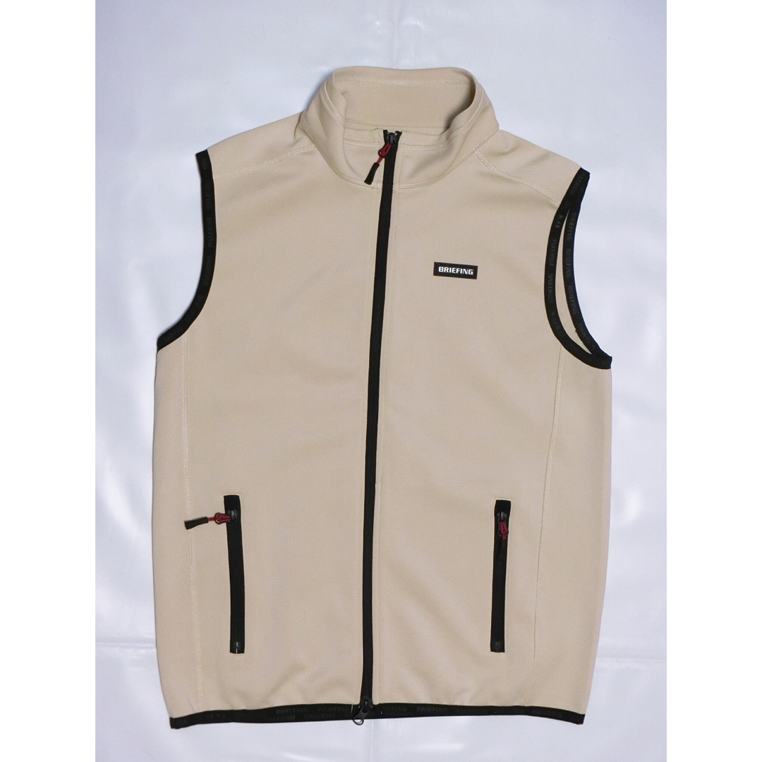 BRIEFING GOLF ブリーフィング 薄ベージュのダブルジップベスト M BRIEFING GOLF ブリーフィング 薄ベージュのダブルジップベスト M