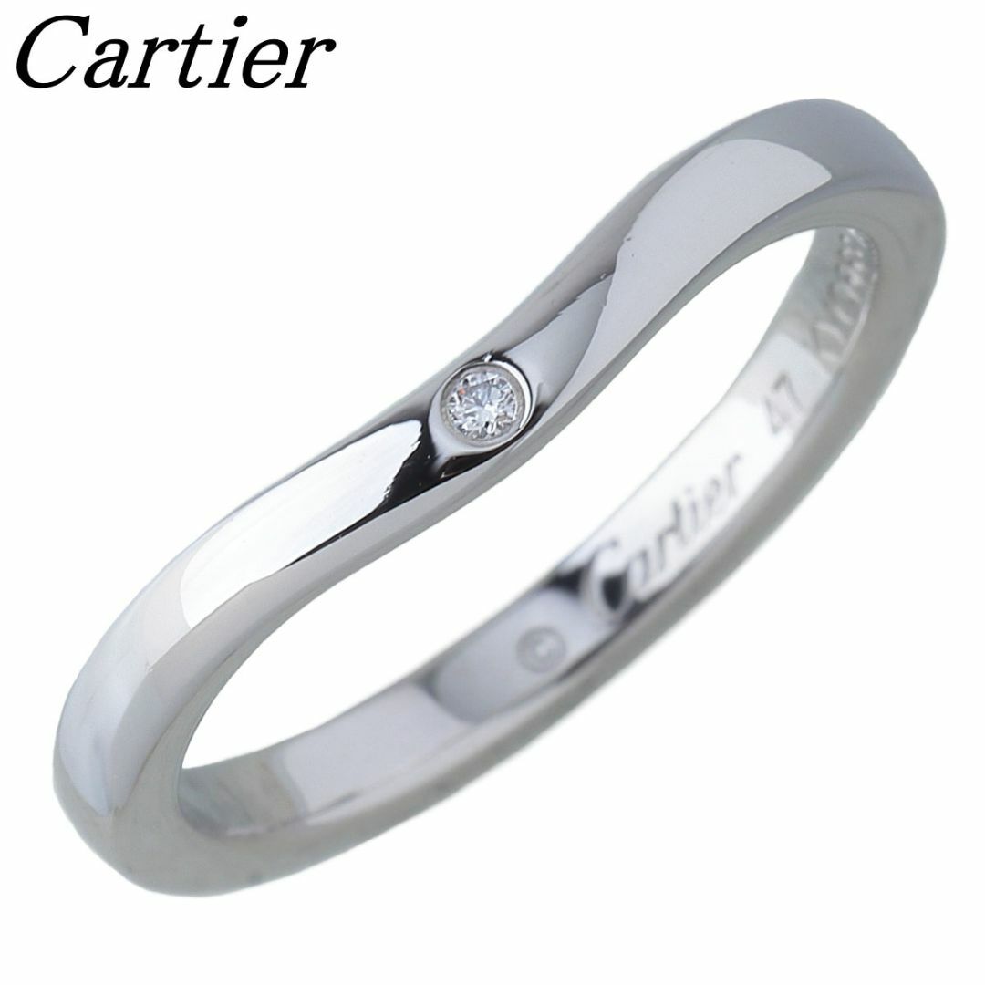 Cartier - カルティエ ダイヤ リング バレリーナ ウェディング カーブ 3PD #47 幅2.1mm Pt950 新品仕上げ済 Cartier【19338】