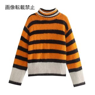 ☕️11月新作🌇11844◆ボーダー 柄 ニット セーター(ニット/セーター)