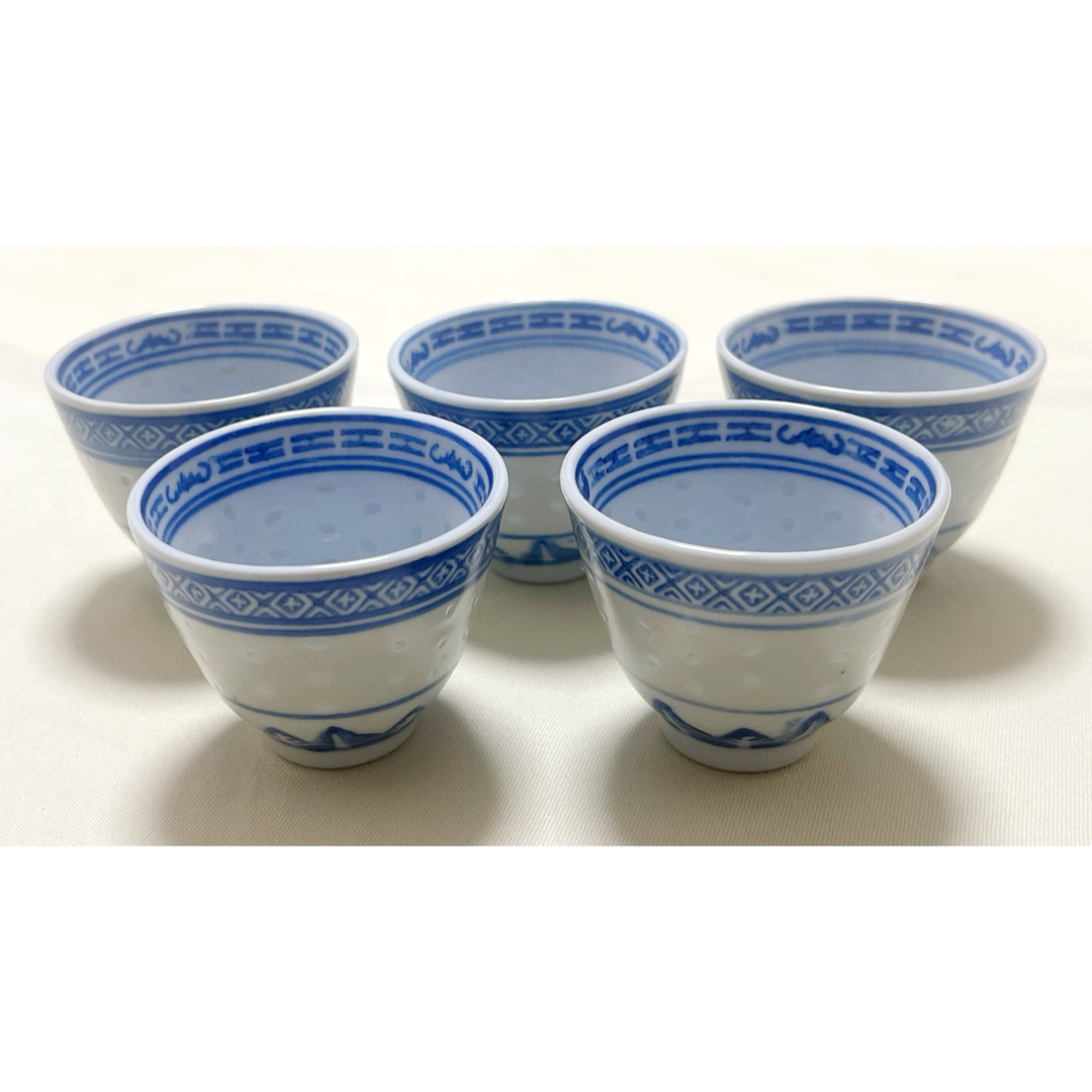 中国景徳鎮 ホタル蛍焼 透かし 染付ミニ急須&湯呑5客 茶器 中国景徳鎮 ホタル蛍焼 透かし 染付ミニ急須&湯呑5客 茶器