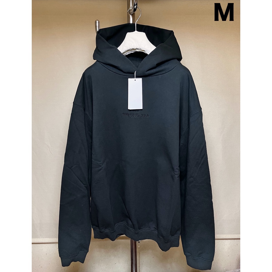 Maison Margiela（旧Maison Martin Margiela） - 新品 M マルジェラ 22ss 反転ロゴ パーカー 黒黒 7011