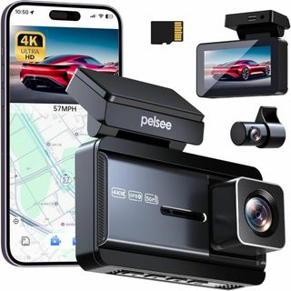 ドライブレコーダー 前後カメラ 4K UHD 800万画素 GPS 170°広角(車内アクセサリ)
