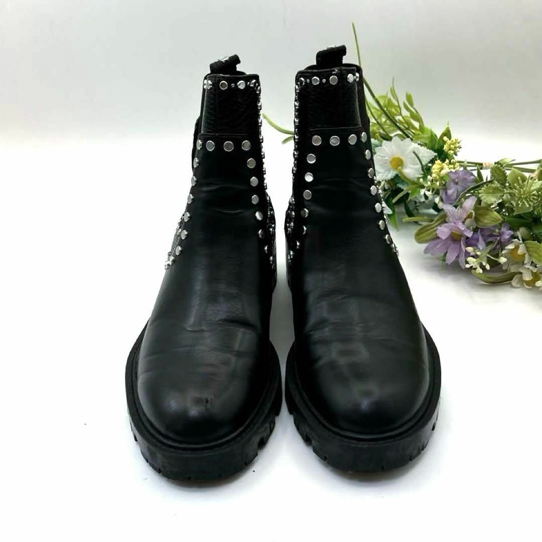 ZARA - ZARA サイドゴアブーツ 35 スタッズ 厚底 トラックソール ZARA - ZARA サイドゴアブーツ 35 スタッズ 厚底 トラックソール