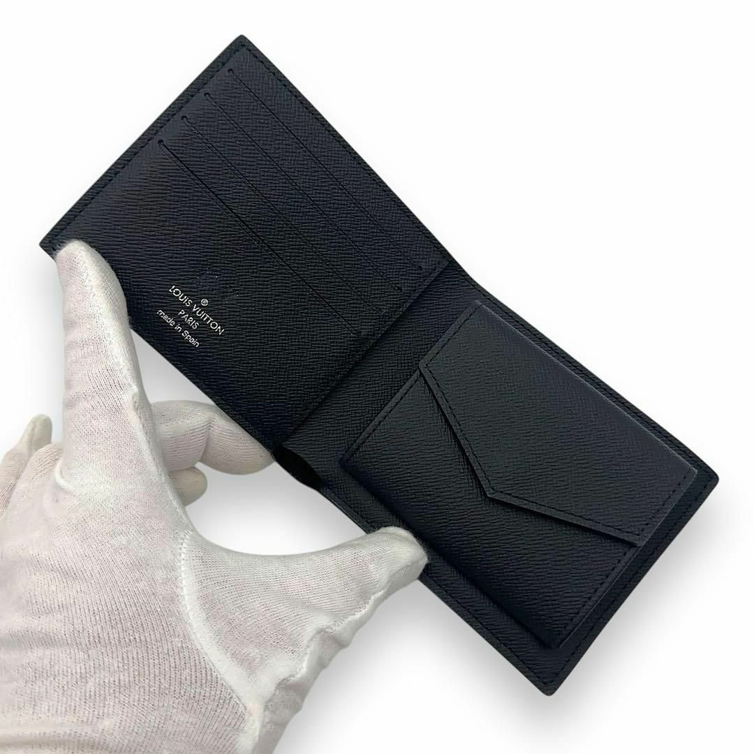 【返品交換不可】 超極美品】ルイヴィトン 折り財布 折り財布 マルコ ポルトフォイユ グラフィット ダミエ 小物