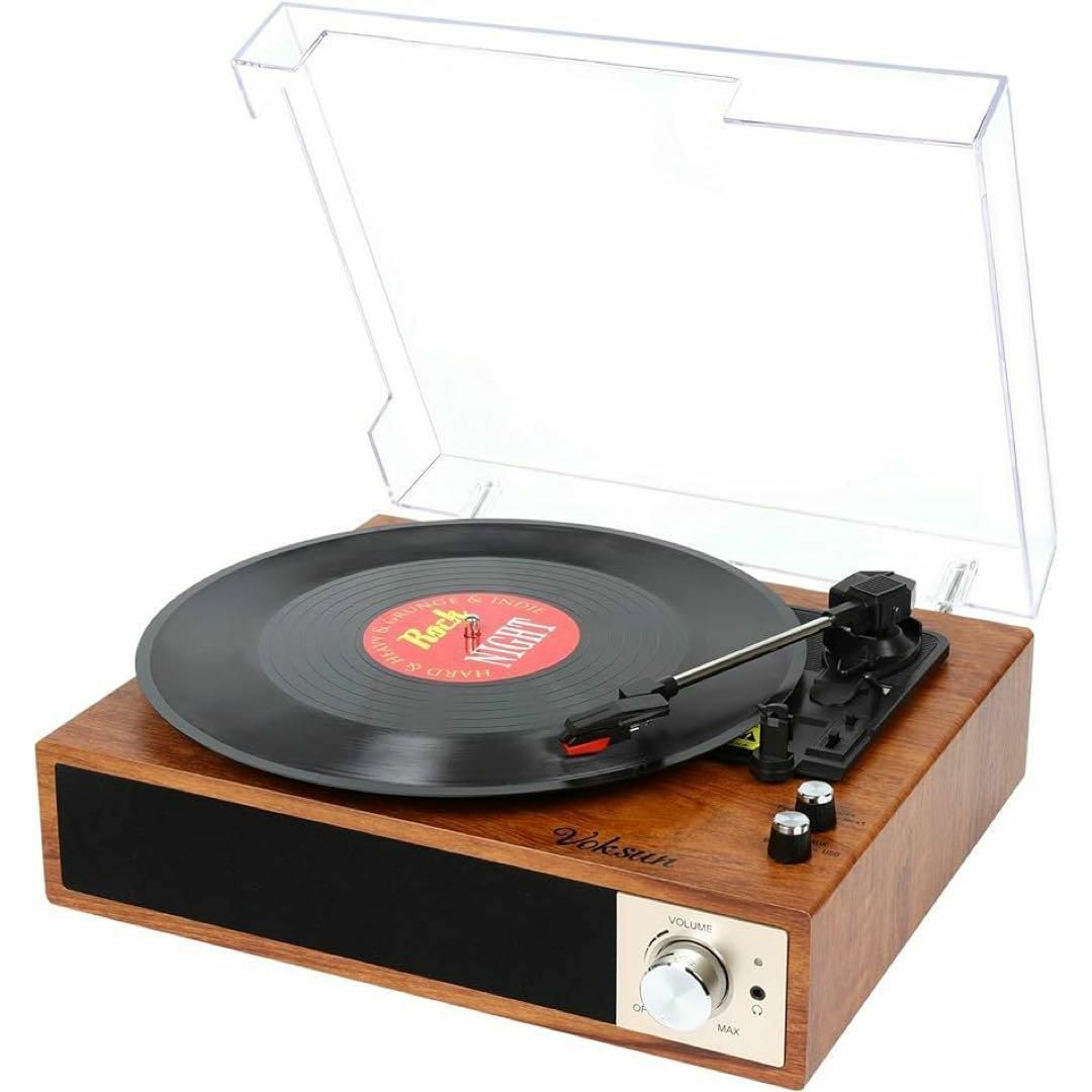 レコードプレーヤー レトロデザインスピーカー内蔵の通販 by レコードプレーヤー レトロデザインスピーカー内蔵の通販 by