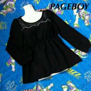 ページボーイ(PAGEBOY)の黒長袖チュニック♡ページボーイ(チュニック)