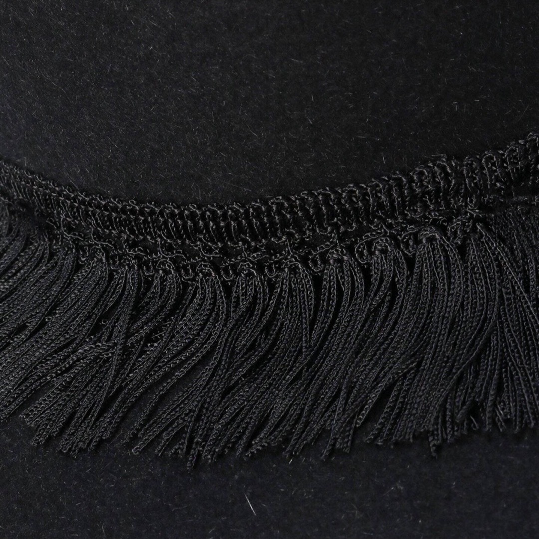 新品】KIJIMA TAKAYUKI日本製フリンジラビットファーフェルトハット 新品】KIJIMA TAKAYUKI日本製フリンジラビットファーフェルトハット