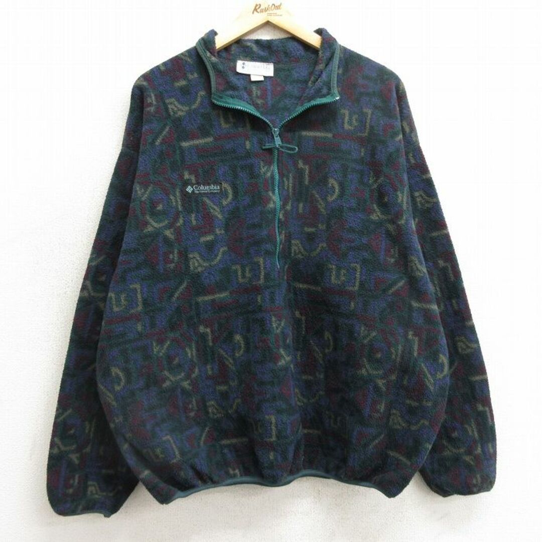 【年中無休】 Columbia - XL☆古着 コロンビア COLUMBIA 長袖 ハーフジップ フリース