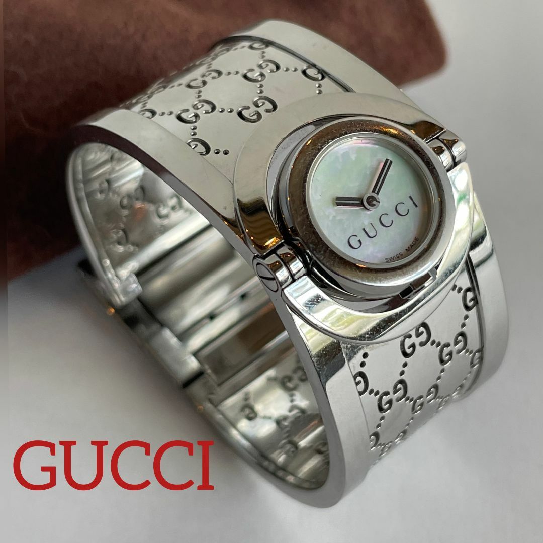 GUCCI - 極美品 GUCCI グッチ トワール バングル ウォッチ GG柄 GUCCI - 極美品 GUCCI グッチ トワール バングル ウォッチ GG柄