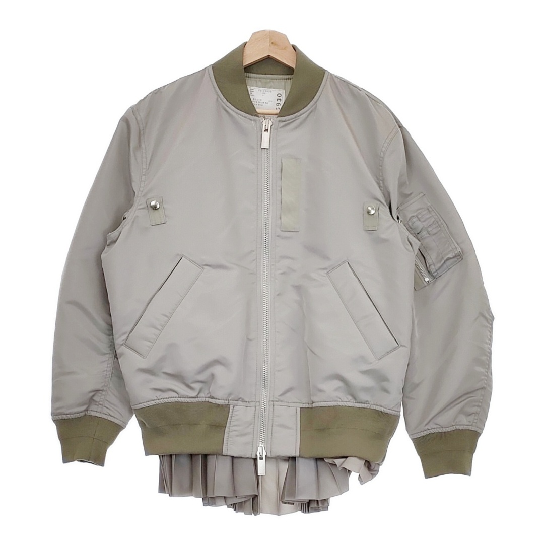 sacai - Sacai 23-06930 サイズ2 Nylon Twill Blouson MA-1 ナイロンツイルブルゾン ミリタリージャケット グレー レディース サカイ【中古】4-1031T♪