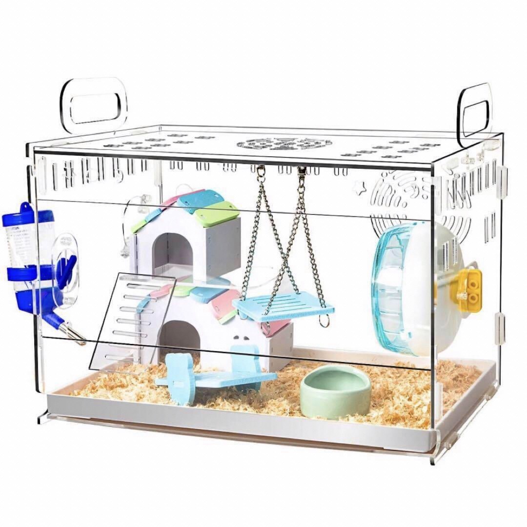 アクリルケージ 小動物用 ケージセット ハムスターハウス クリア アクリルケージ 小動物用 ケージセット ハムスターハウス クリア