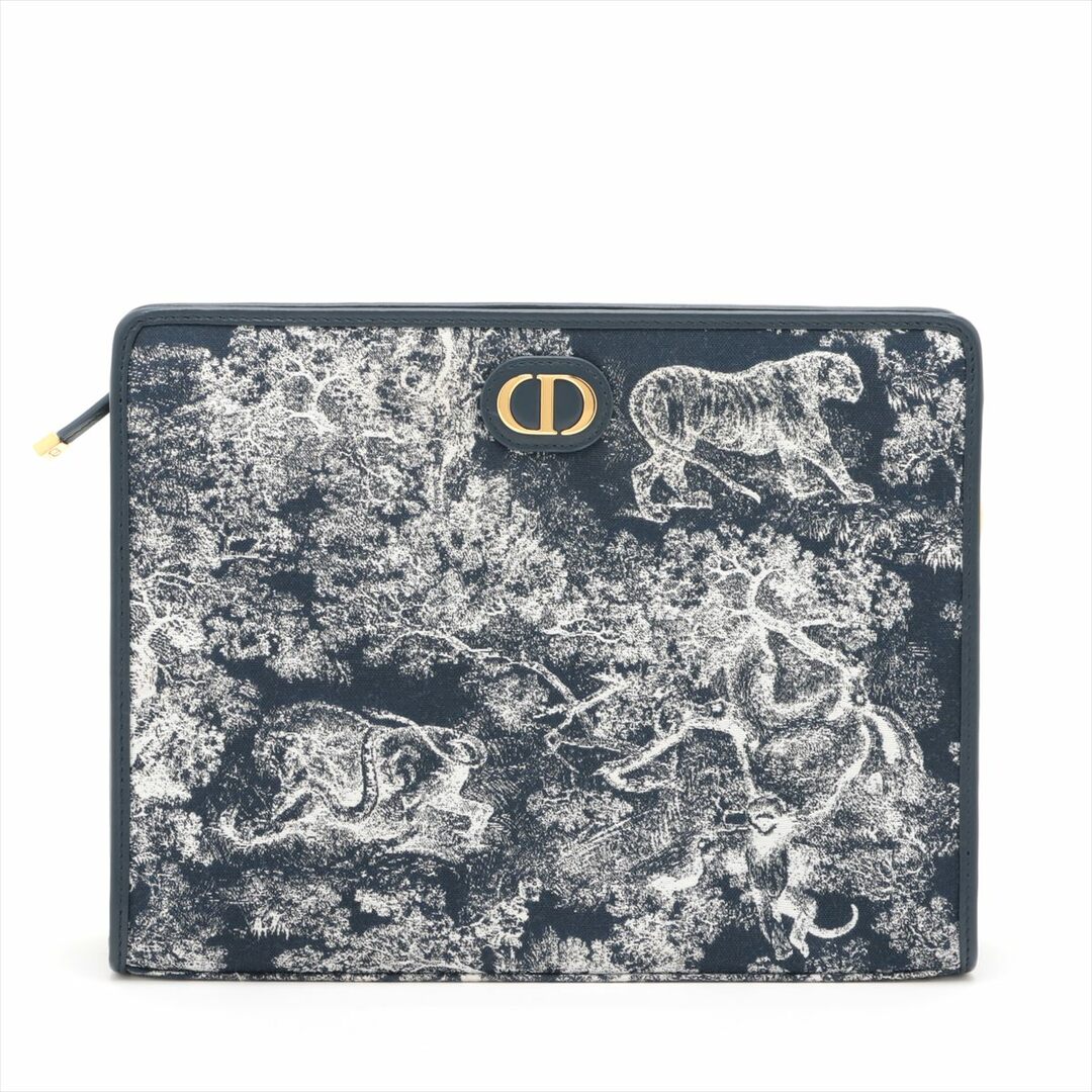 Christian Dior - クリスチャンディオール  キャンバス  ネイビー レディース クラッチバッ