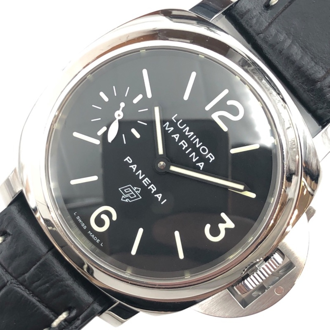 PANERAI - 　パネライ PANERAI ルミノール マリーナ ロゴ アッチャイオ PAM00632 ブラック SS メンズ 腕時計