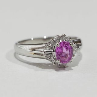 1192 ピンクサファイアダイヤリングPT850プラチナ11.5号0.60ct 1192 ピンクサファイアダイヤリングPT850プラチナ11.5号0.60ct